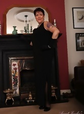 Mature pussies pics of short-haired woman in sexy lingerie