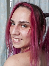 Good-looking and red-headed hairy pussy gal teases