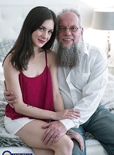 Incredible old and young fuck with a brunette teen