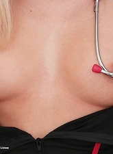 Sexy Blonde Nurse Strips Nude Pics