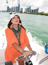 Busty Brunette Milf Beach And Boat Photos