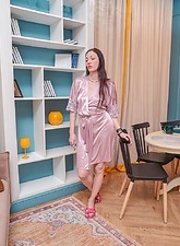 Brunette In Robe Masturbation Photos