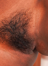 Ebony Solo Tease Pics With Natural Tits & Bush