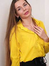 Nasty hairy slut strips in office chair and shows fat wet pussy