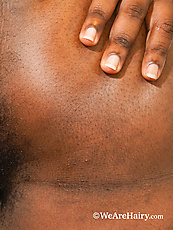 Curvy ebony babe naked with natural tits and hairy pussy in raw solo tease